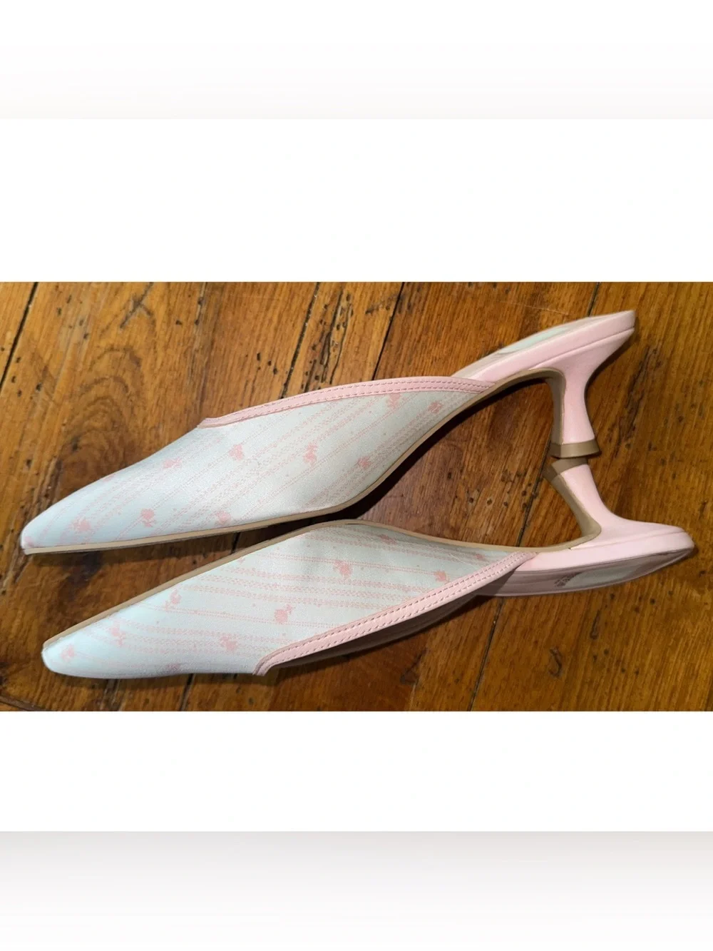 Dolce Vita x Byrdie Golf Cleo Pink Floral Satin Pointed-Toe Kitten Heel 8.5 NEW